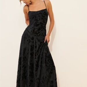 Elegant Black Floral Gown